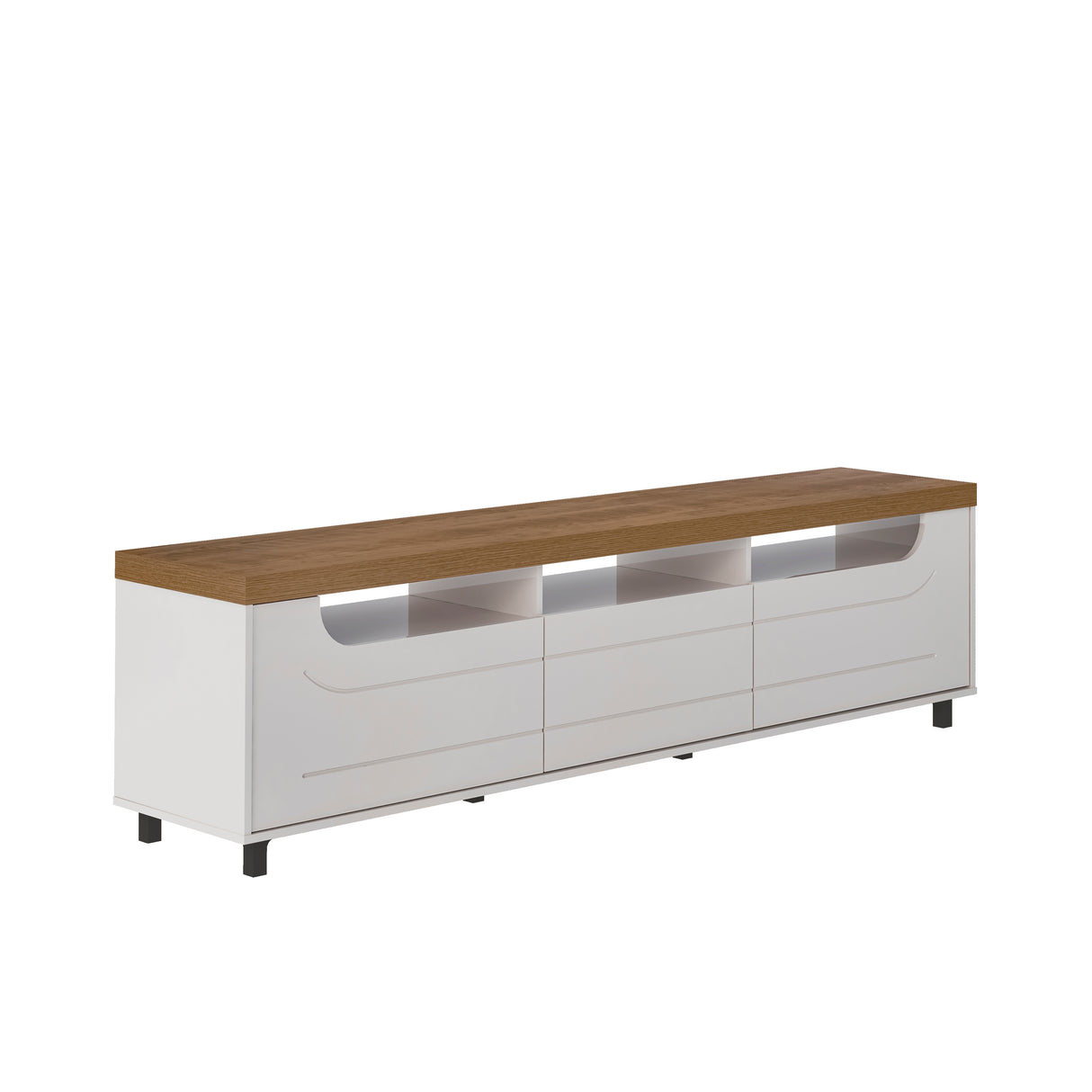 Mesa Para Tv Bewood 200cm Mpd Roble Y Grafito Para Tv Hasta 75 Pulgadas - Muebles de TV | Bylmo