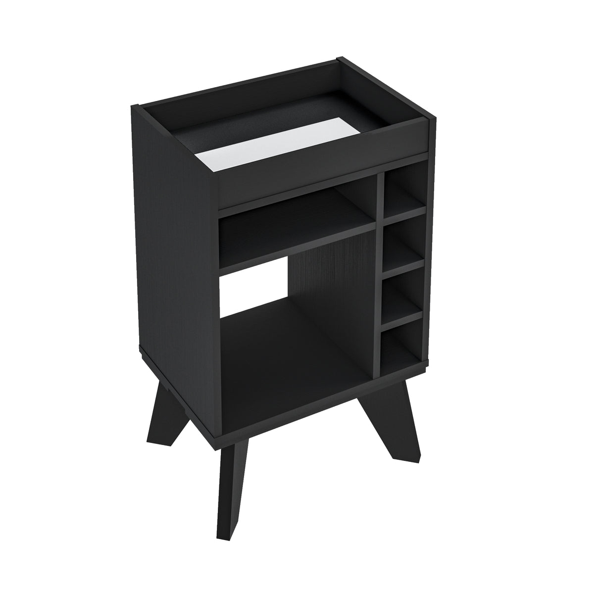 Bar Bajo Stelar Negro Retro 45 cm con Espacio para Botellas - Bares | Bylmo