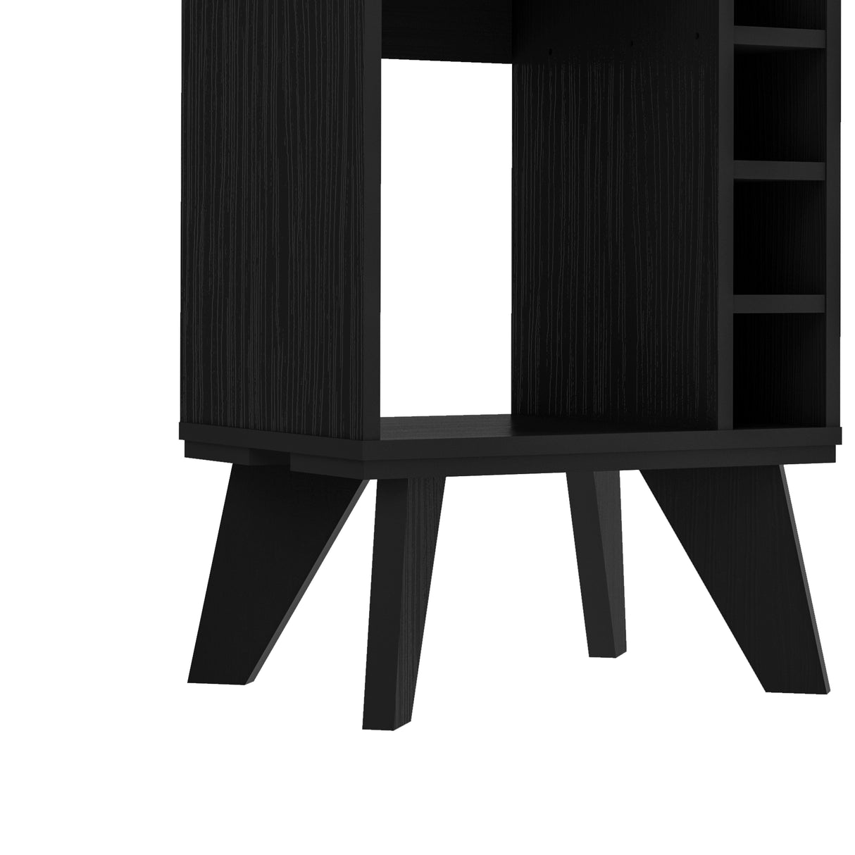 Bar Bajo Stelar Negro Retro 45 cm con Espacio para Botellas - Bares | Bylmo