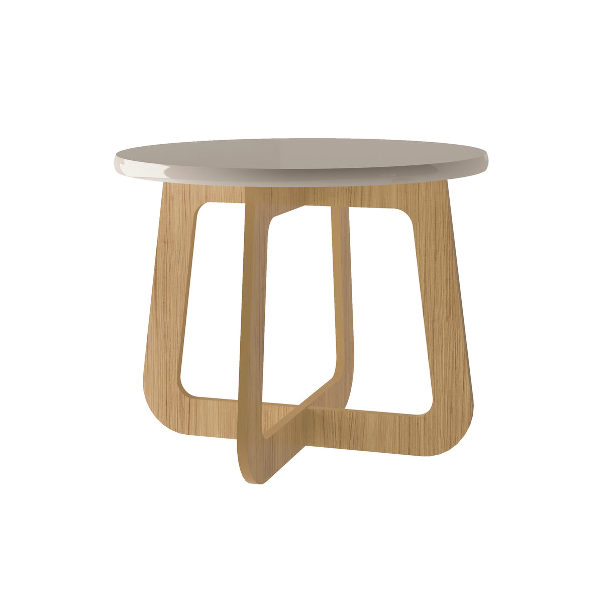 Mesa de Centro Jasmin 59x59 cm Blanco y Roble Moderna - Mesas de Centro | Bylmo