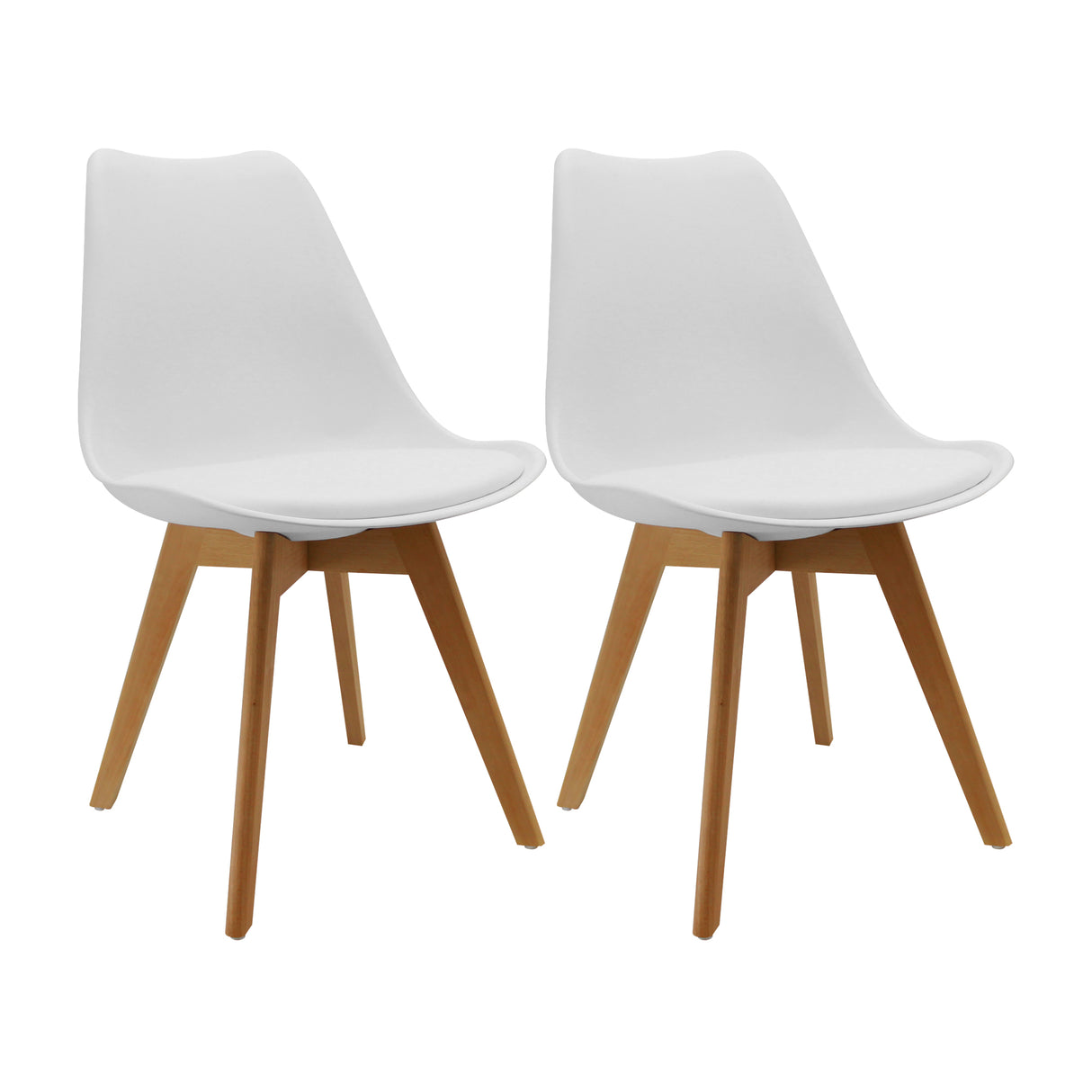 Kit x 2 Sillas Comedor Joly Modernas Blanco 49 cm - Sillas y Butacos | Bylmo