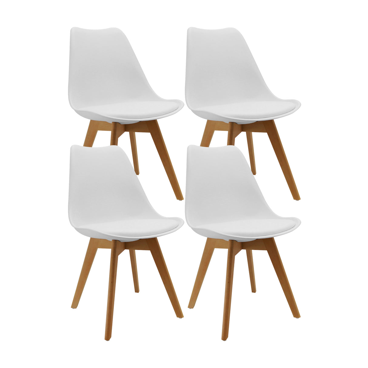 Kit x 4 Sillas Comedor Joly Blanco Moderno Elegante 49 cm - Sillas y Butacos | Bylmo