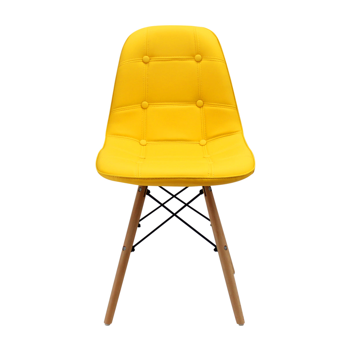 Kit x 2 Sillas Comedor DKR Botones Amarillo 44 cm Moderno - Sillas y Butacos | Bylmo