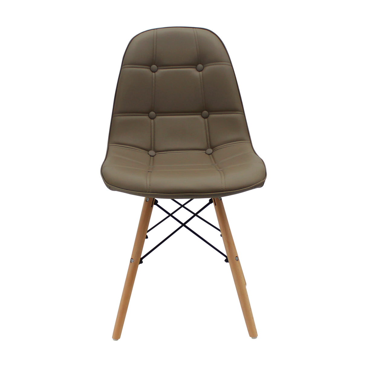 Kit x 2 Sillas Comedor DKR Botones Estilo 44 cm Beige - Sillas y Butacos | Bylmo