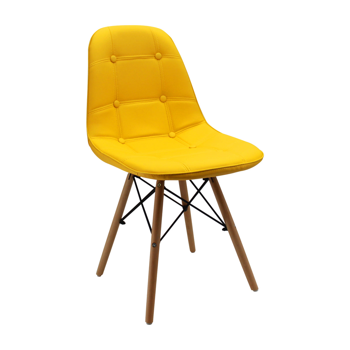 Kit X 4 Sillas Comedor Dkr Botones 44 Cm Cuero Ecológico - Sillas y Butacos | Bylmo