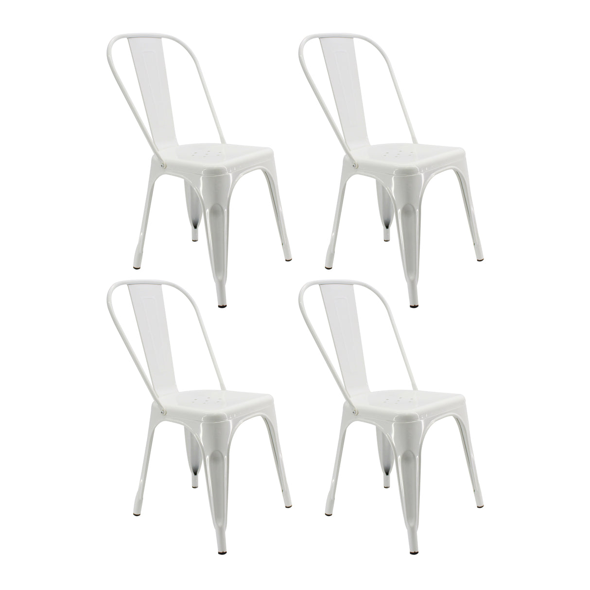 Kit x 4 Sillas de Comedor Tolix Titan 36x35.5 Blanco Moderna - Sillas y Butacos | Bylmo