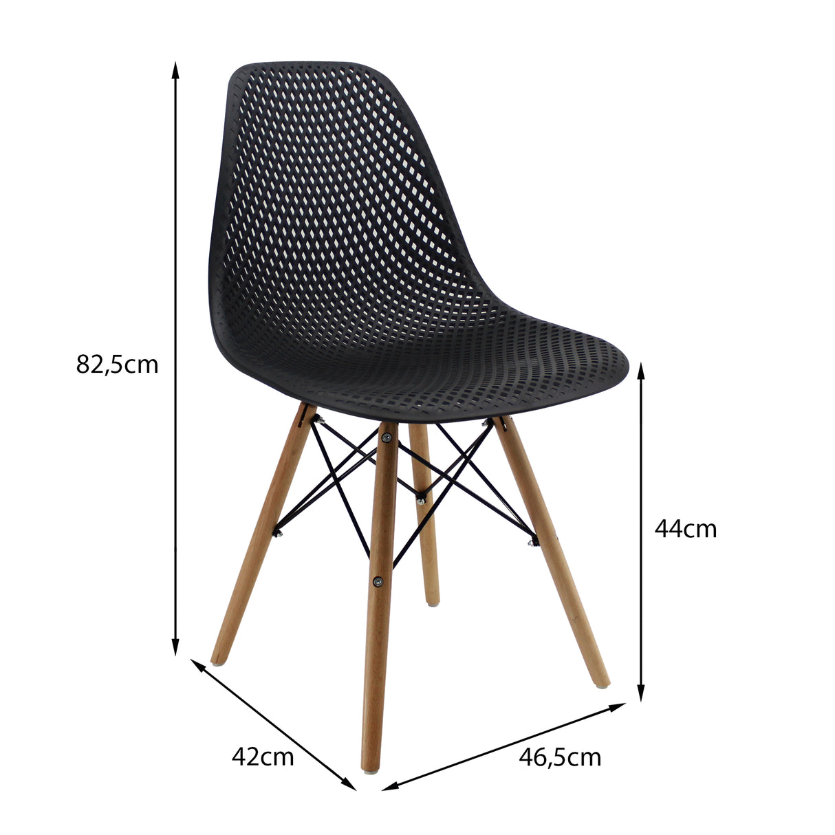 Silla de Comedor Colmeia Moderna Negra Resistente Blanco 46 cm - Sillas y Butacos | Bylmo