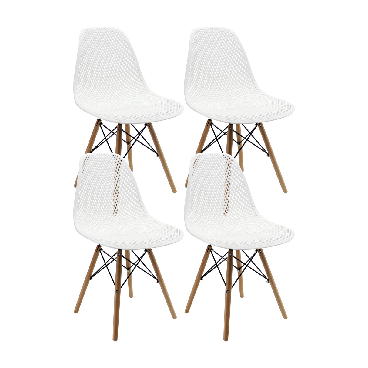 Kit x 4 Sillas Comedor Colmeia Blanco Moderno Polipropileno 46.5 cm - Sillas y Butacos | Bylmo