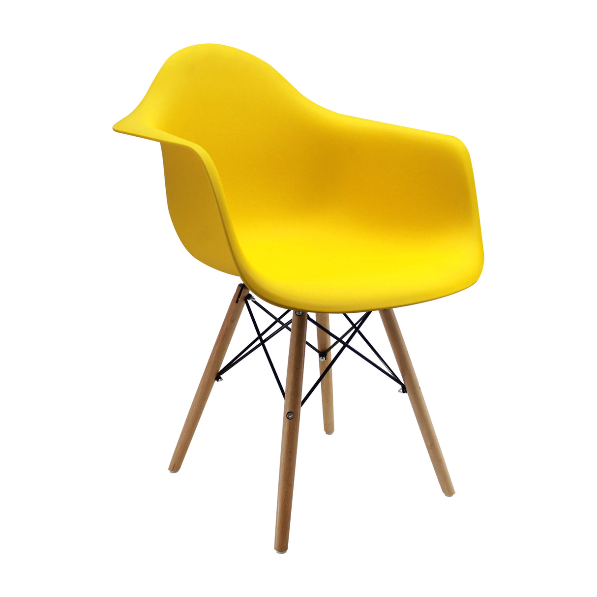 Silla de Comedor DKR Eames Amarillo Moderna con Brazos 62 cm - Sillas y Butacos | Bylmo