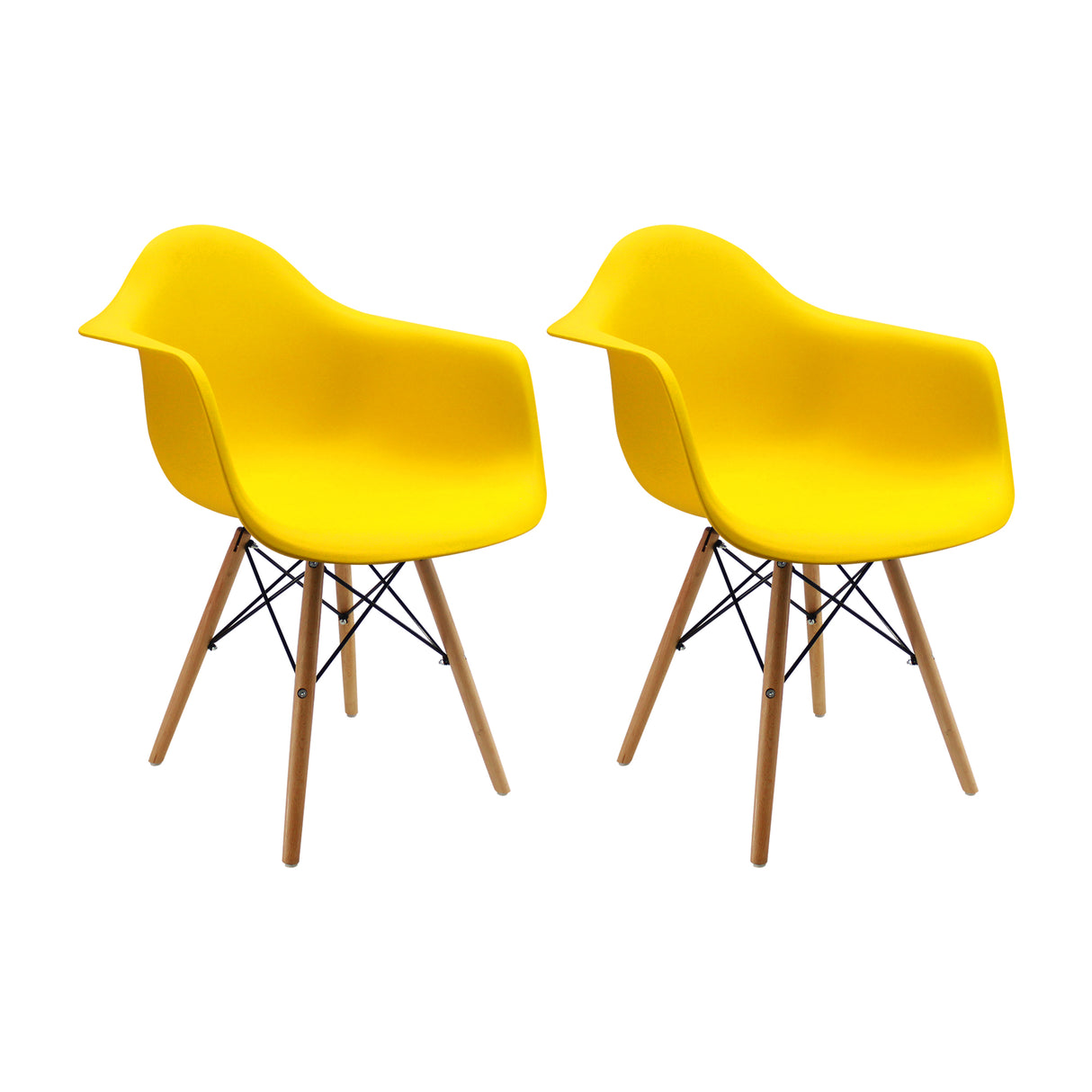 Kit x 2 Sillas Comedor DKR Eames Polipropileno Amarillo Moderno 62 cm - Sillas y Butacos | Bylmo