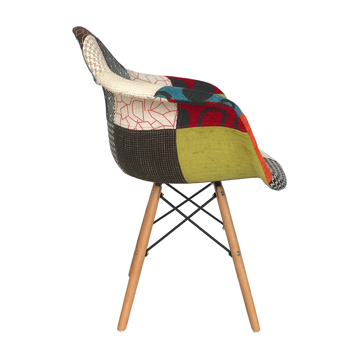 Silla de Comedor DKR Eames Tapizada Patchwork 62 cm. - Sillas y Butacos | Bylmo