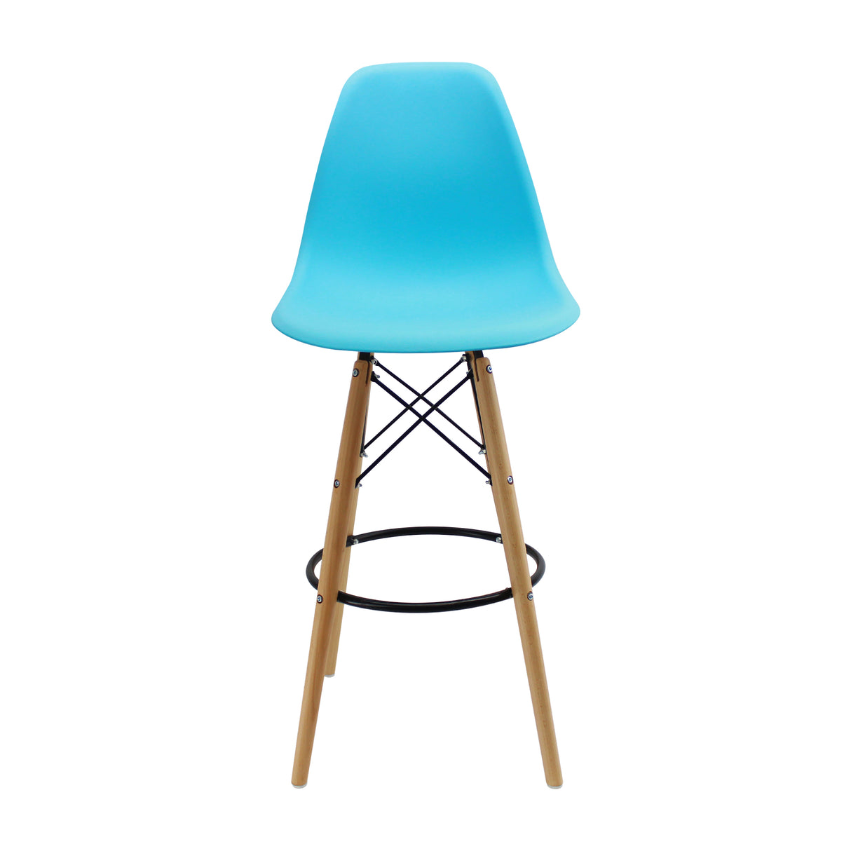 Silla Bar DKR Eames Azul Moderna de Polipropileno 56 cm - Sillas y Butacos | Bylmo