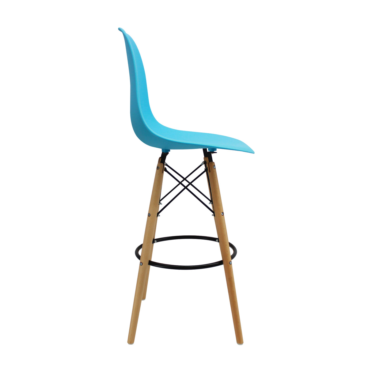 Silla Bar DKR Eames Azul Moderna de Polipropileno 56 cm - Sillas y Butacos | Bylmo