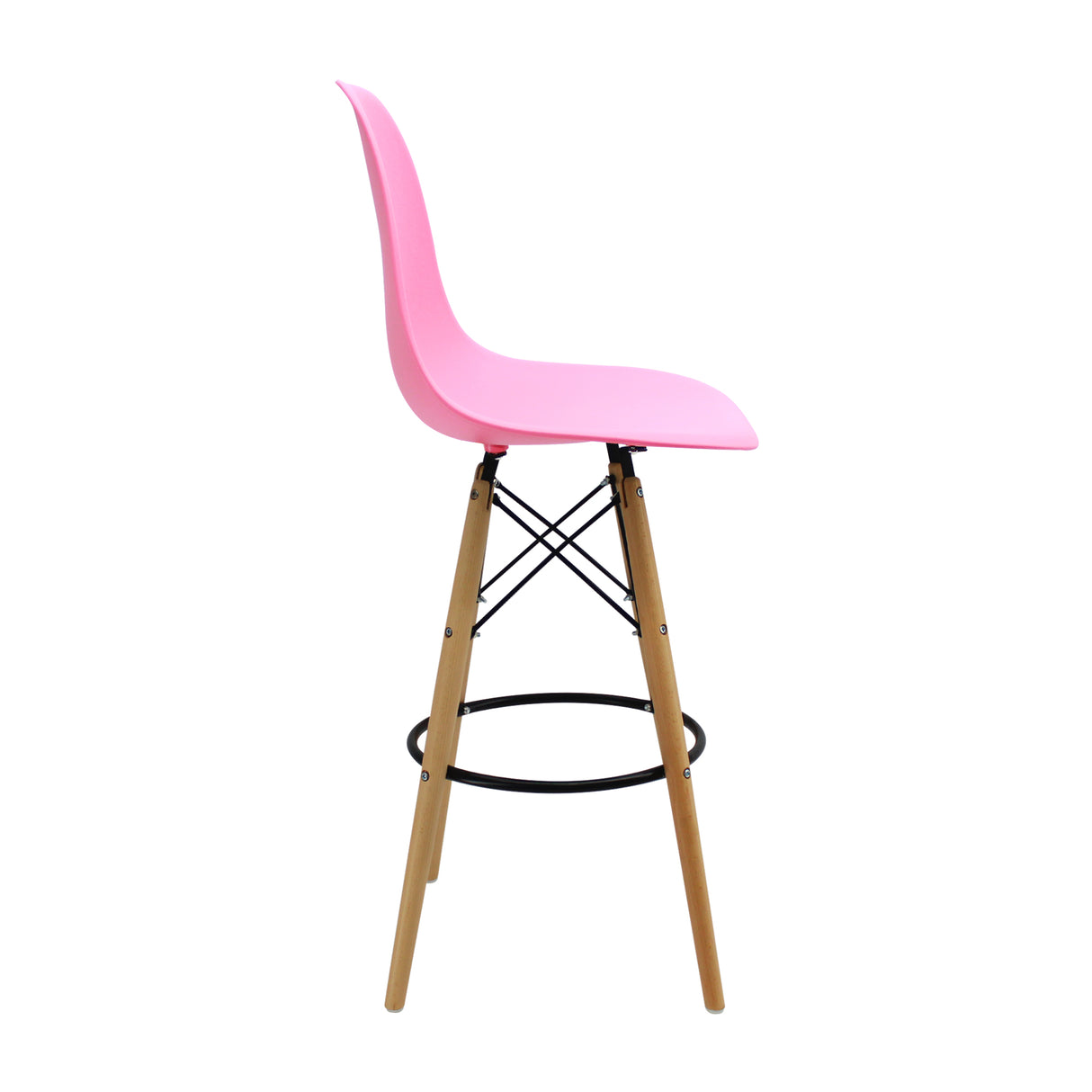 Silla Bar DKR Eames Rosado Moderna Polipropileno 56x106cm - Sillas y Butacos | Bylmo