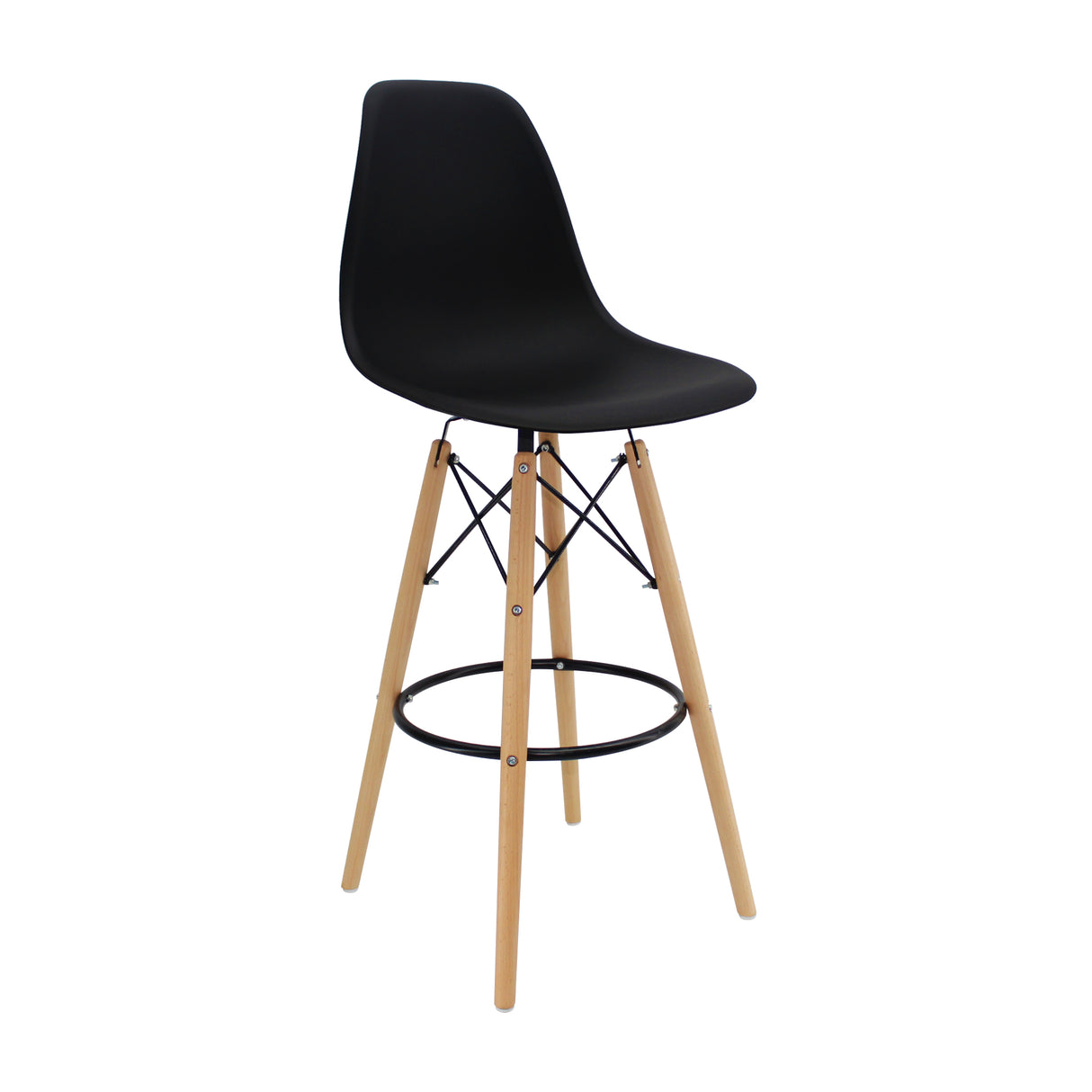 Set x 2 Sillas de Bar DKR Eames Negras Modernas 56 cm - Sillas y Butacos | Bylmo