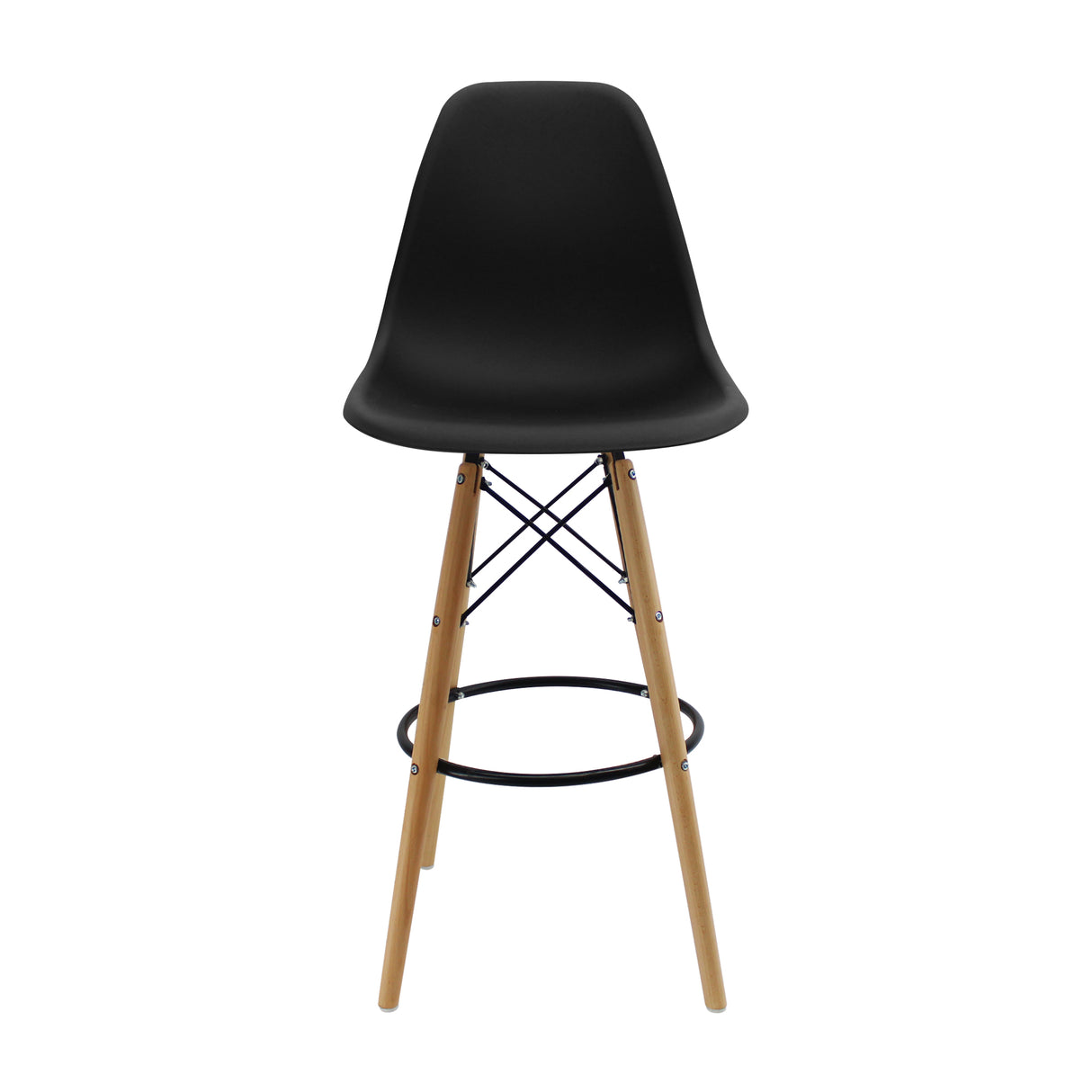 Set x 2 Sillas de Bar DKR Eames Negras Modernas 56 cm - Sillas y Butacos | Bylmo