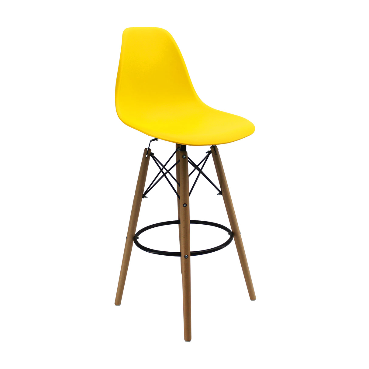 Set x 2 Sillas de Bar DKR Eames 56x106cm Amarillo Polipropileno - Sillas y Butacos | Bylmo