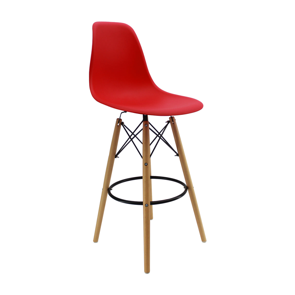 Set x 2 Sillas de Bar DKR Eames Rojas 56x106cm Modernas - Sillas y Butacos | Bylmo