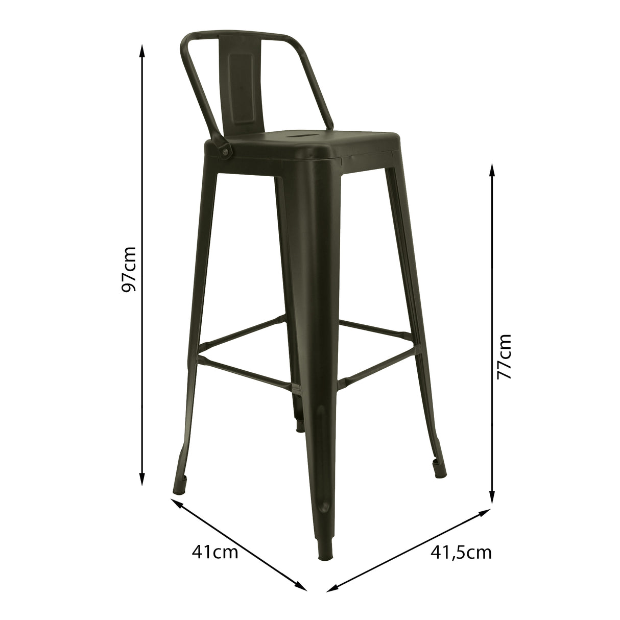Silla Bar Titan Bronce 41.5x78cm Metal Resistente - Sillas y Butacos | Bylmo