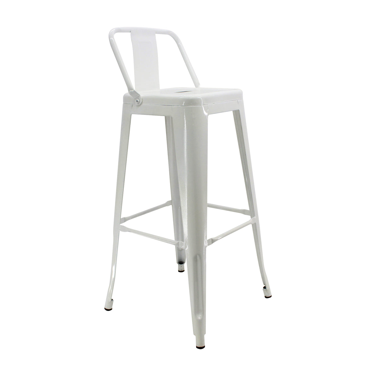 Silla Bar Titan Blanco Moderna Metal 41.5x78 cm Resistente - Sillas y Butacos | Bylmo