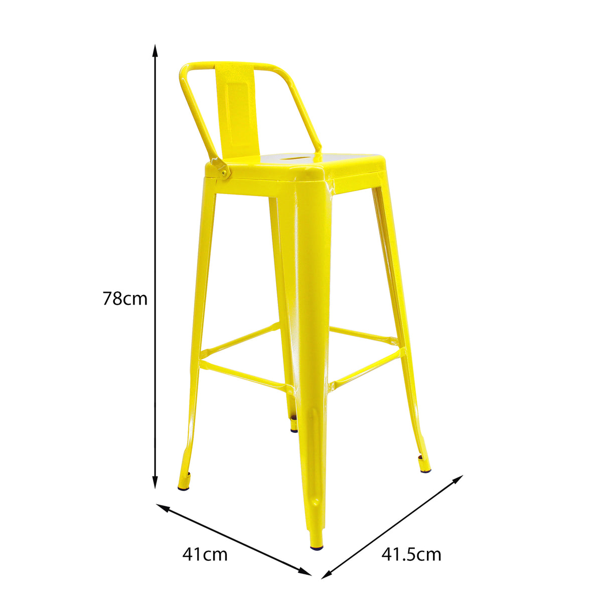Set x 3 Sillas de Bar Amarilla Metal 41.5 cm Resistente - Sillas y Butacos | Bylmo