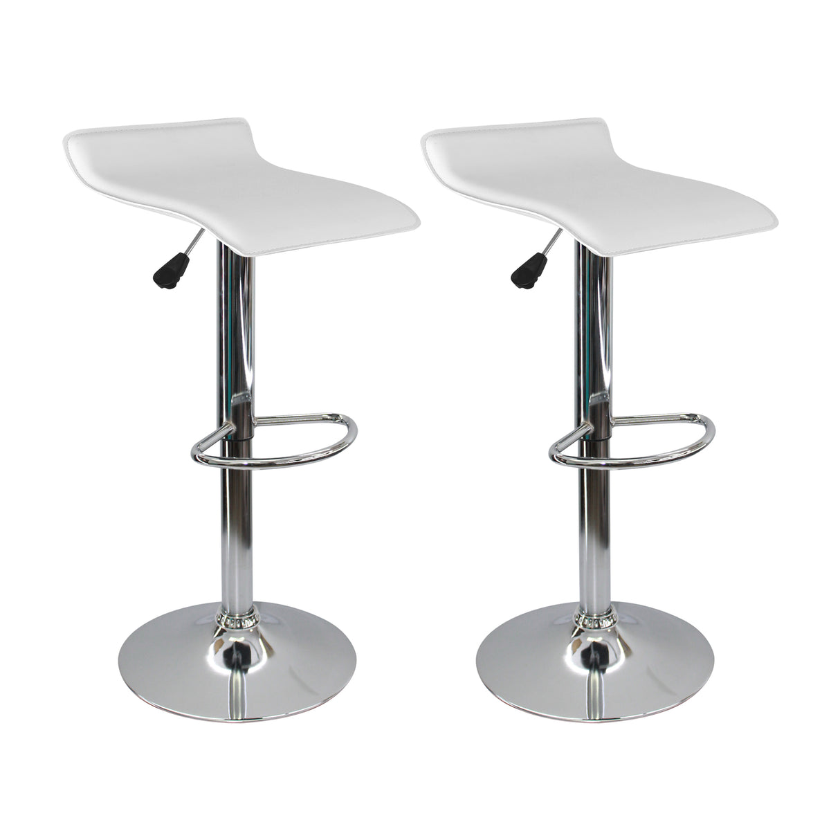 Set x 2 Sillas de Bar Wave Blanco 38x79cm Altura Regulable - Sillas y Butacos | Bylmo