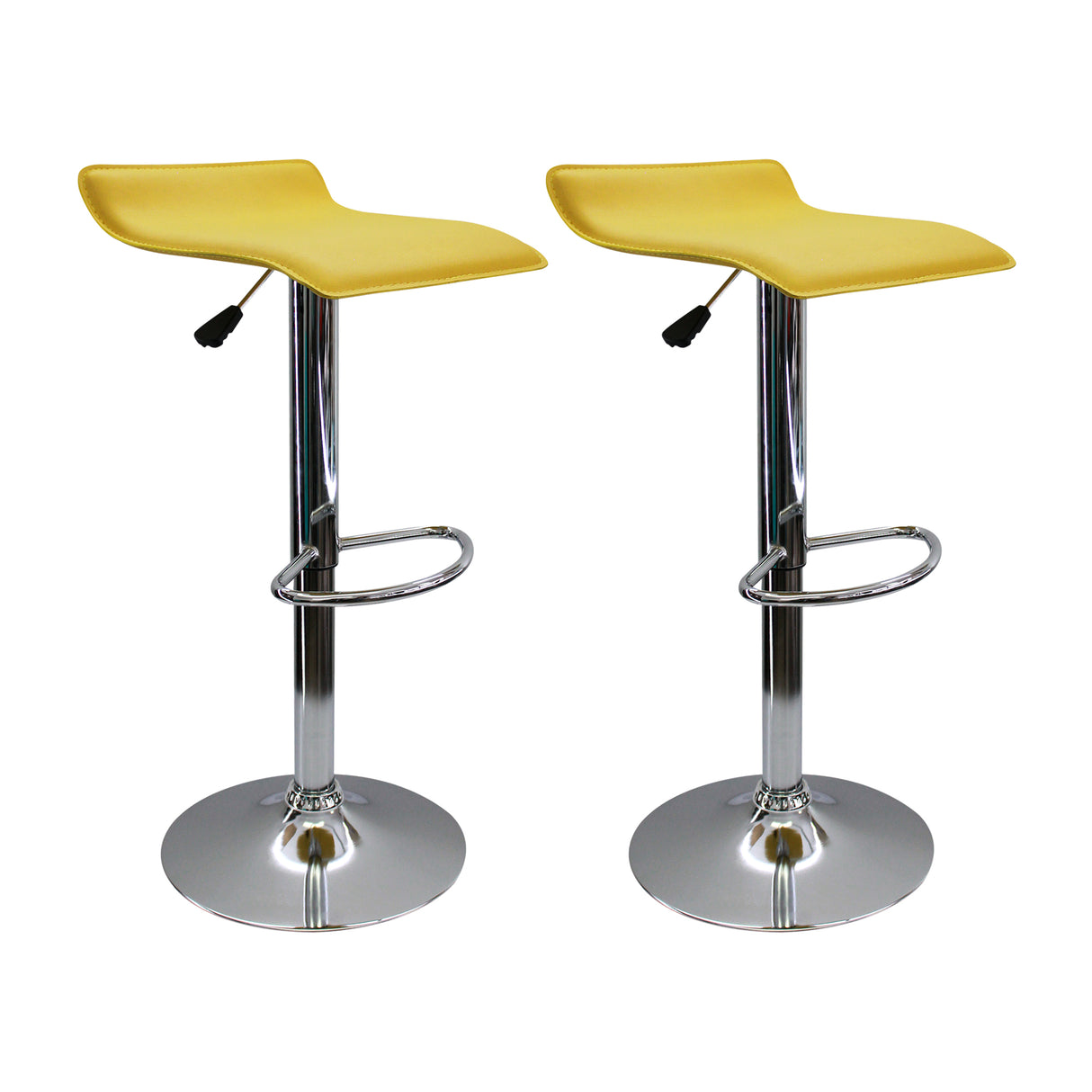 Set x 2 Sillas de Bar Wave Amarillo Altura Ajustable Moderno 38x79cm - Sillas y Butacos | Bylmo