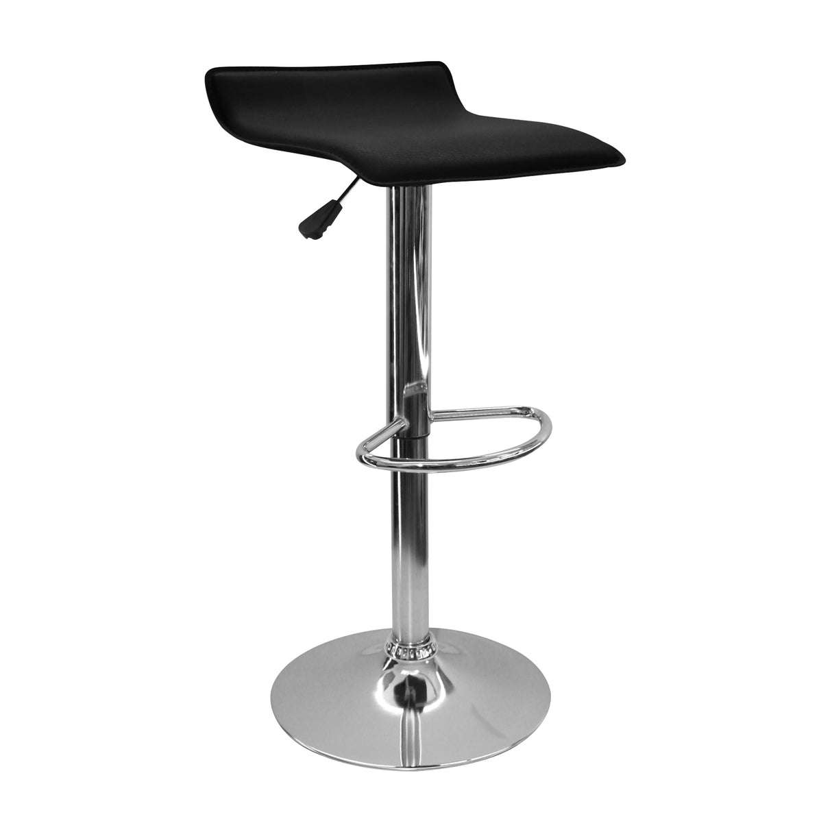 Set x 3 Sillas de Bar Wave Eco Cuero Negro 38x79cm Altura Ajustable - Sillas y Butacos | Bylmo