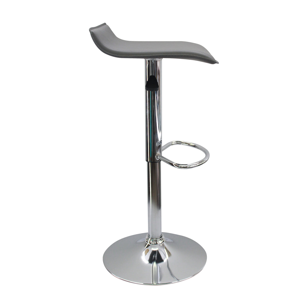 Set x 3 Sillas de Bar Wave Gris Elegante Cromado y Cuero 38x79cm - Sillas y Butacos | Bylmo