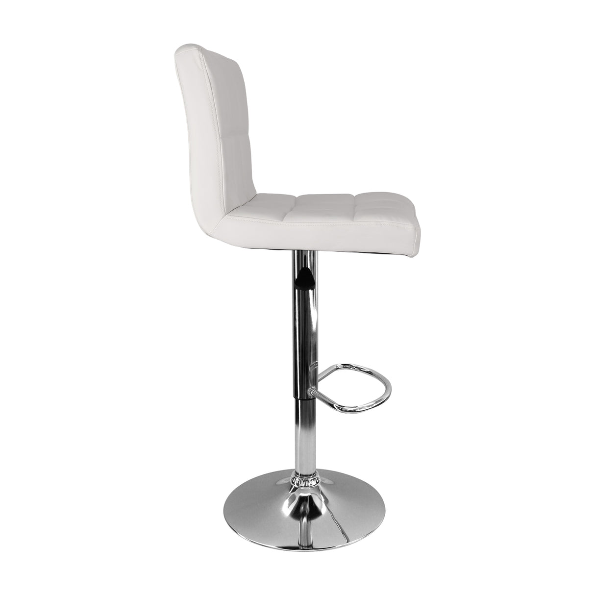 Silla Bar Confort Giratoria Altura Ajustable Cuero Blanco - Sillas y Butacos | Bylmo