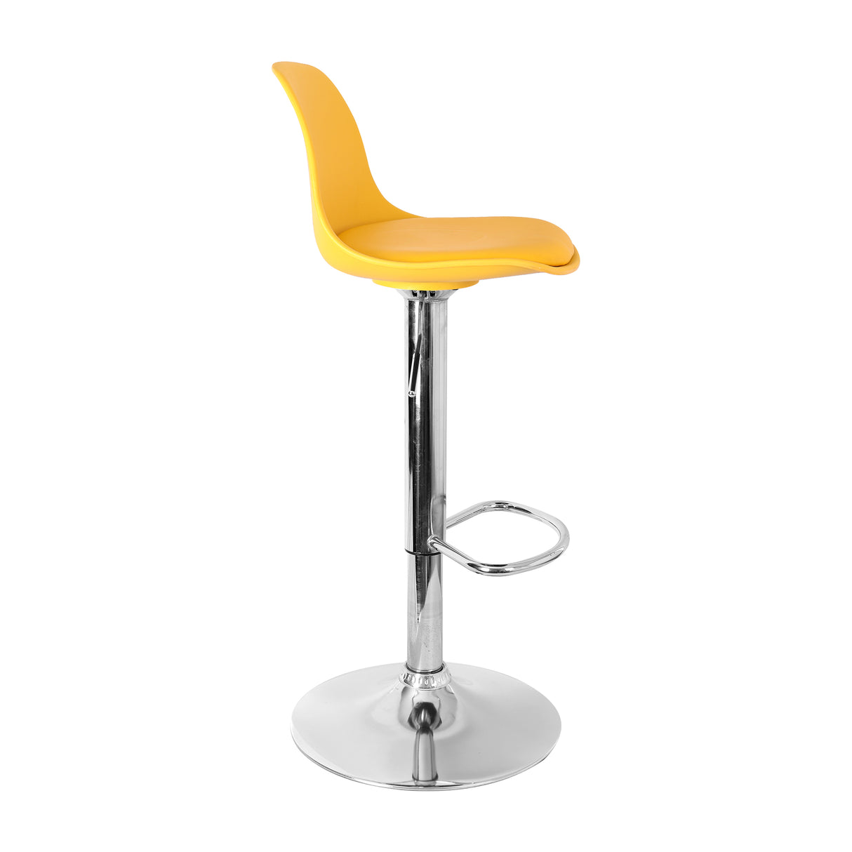 Silla Bar July Eco Cuero Amarillo Moderna - SILLAS Y BUTACOS | Bylmo