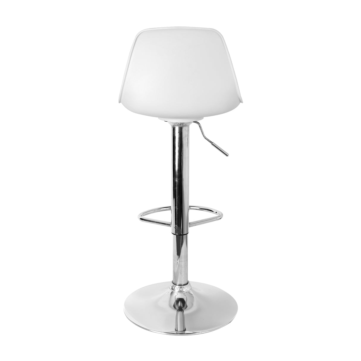 Set x 2 Sillas de Bar July Blancas Eco Cuero Cromadas Altura Ajustable - SILLAS Y BUTACOS | Bylmo