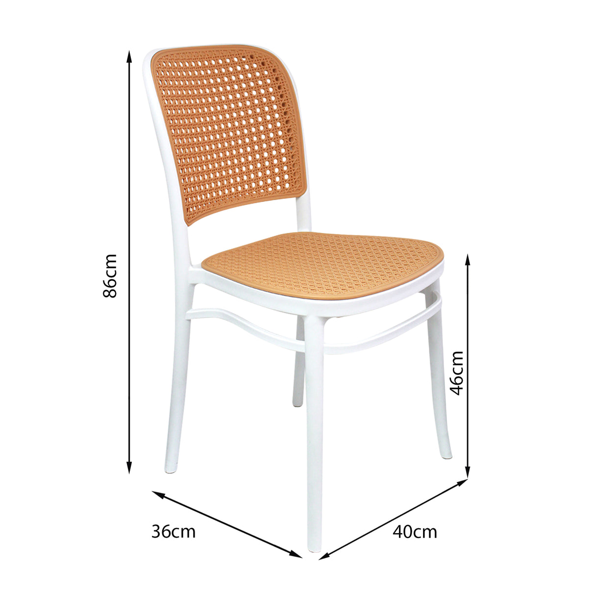 Silla de Comedor Amis Clásica Moderna Blanco y Beige Polipropileno. - SILLAS Y BUTACOS | Bylmo