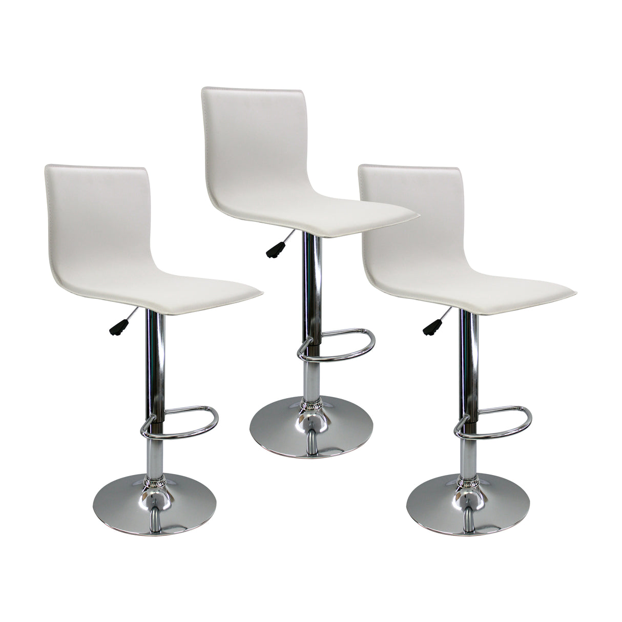 Set x 3 Sillas de Bar Wave Elegancia Blanco Ajustable de Altura - Sillas y Butacos | Bylmo