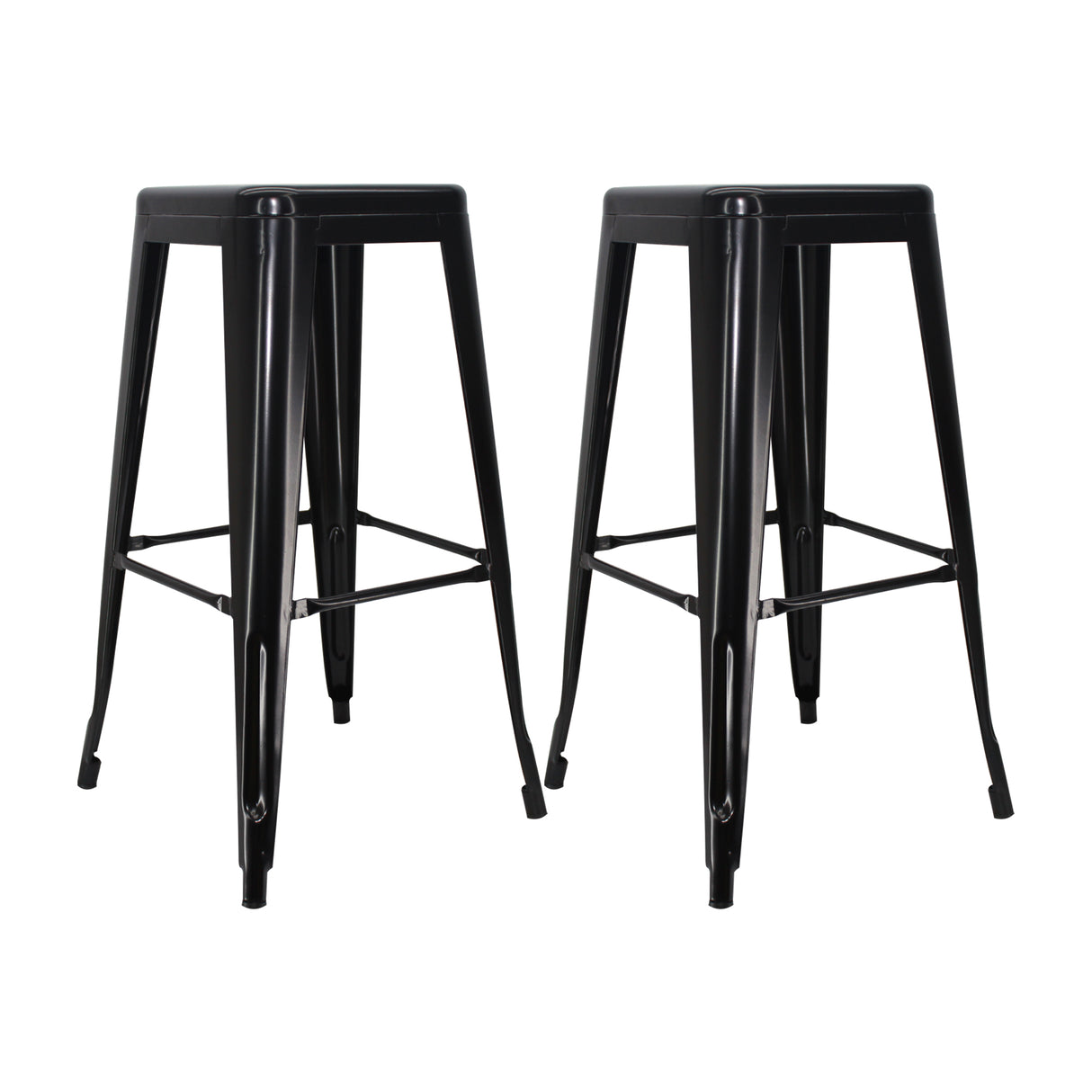 Set x 2 Sillas de Bar Titan Tolix Negro Modernas 41.5x78cm Sin Espaldar - Sillas y Butacos | Bylmo