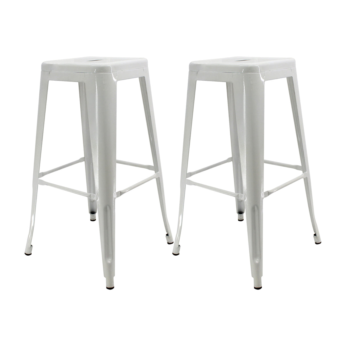 Set x 2 Sillas de Bar Titan Tolix Blanco 41.5x78cm Sin Espaldar - Sillas y Butacos | Bylmo
