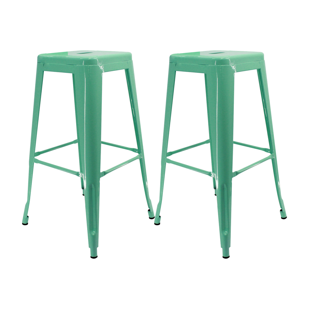 Set x 2 Sillas de Bar Titan Tolix Verde Menta Clásico 41.5x78cm Sin Espaldar - Sillas y Butacos | Bylmo