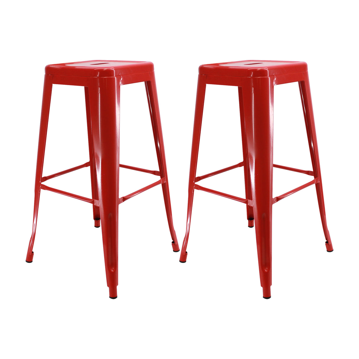 Set x 2 Sillas de Bar Titan Tolix Rojo 41.5x78cm Sin Espaldar - Sillas y Butacos | Bylmo