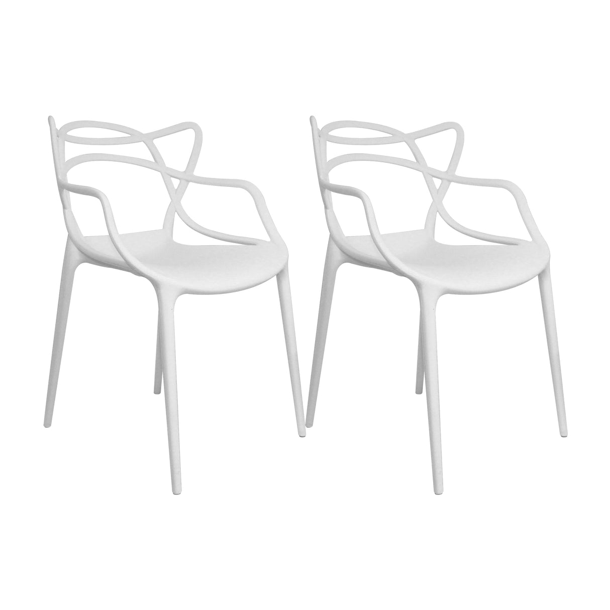 Kit x 2 Sillas para Exteriores Solna 54 cm Blanco Europeo con Apoya Brazos - Sillas de Exterior | Bylmo