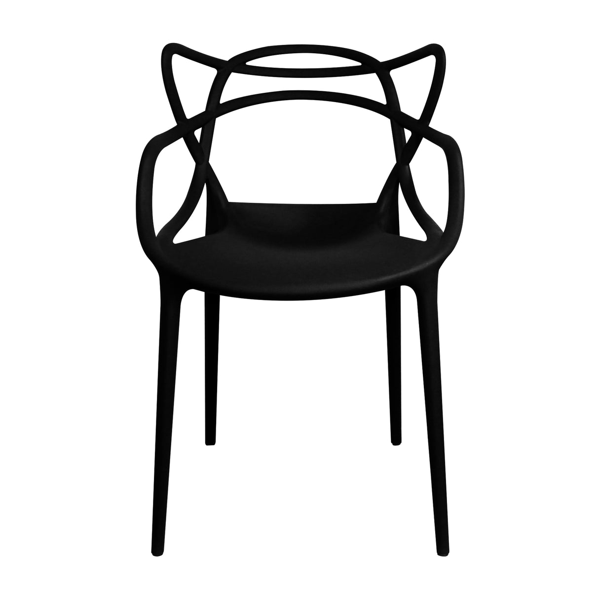 Kit x 4 Sillas para Exteriores Solna 54 cm Negro Europeo con Apoya Brazos - Sillas de Exterior | Bylmo