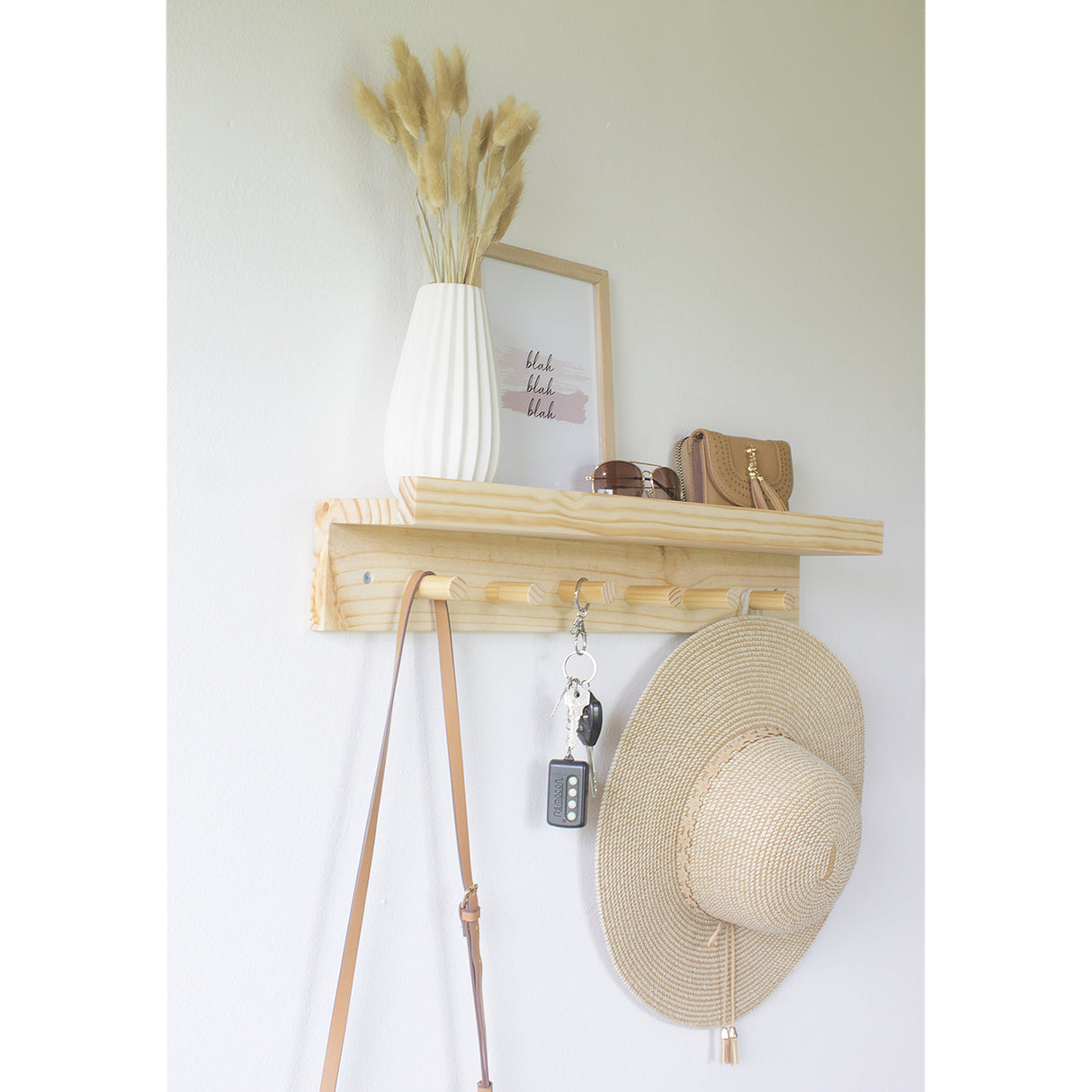 Repisa Lucid Moderna de Madera Pino 70x40 cm con Fijación Invisible - Repisas y Percheros | Bylmo