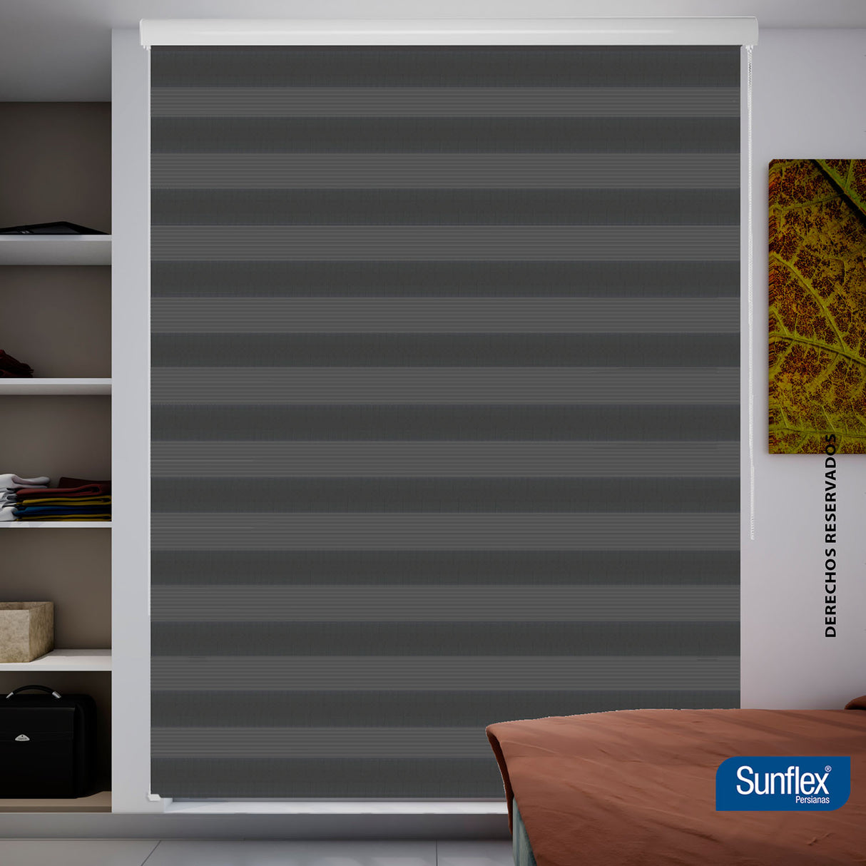 Cortina Roller Duo Coren Roll 100x170cm Gris Oscuro - Cortinas y Persianas | Bylmo