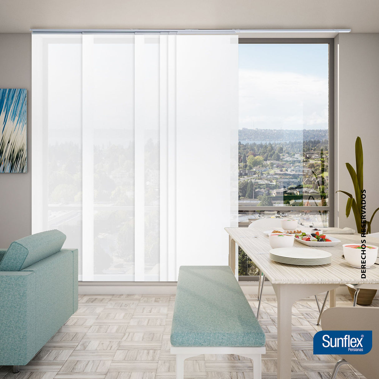 Panel Japones Clásico Solar Screen 240x220cm Blanco - Cortinas y Persianas | Bylmo