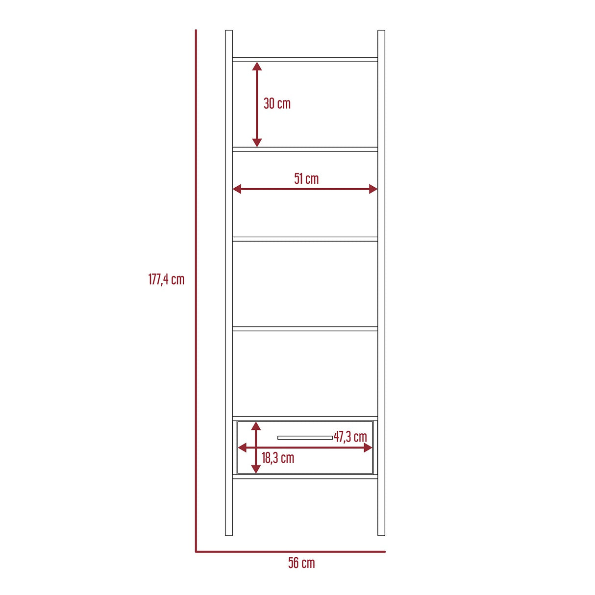 Biblioteca Escalera Magnum Duna 56.08x177cm - Bibliotecas y Estanterías | Bylmo