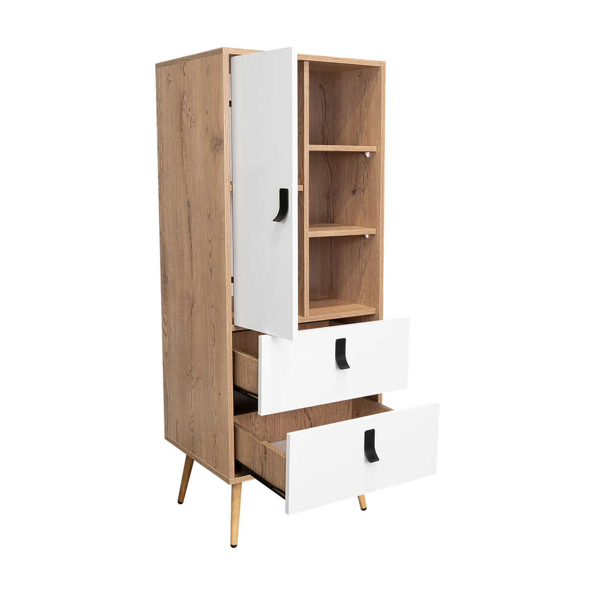 Cómoda Huna Macadamia 51x131cm con 3 Cajones Moderno - Cajoneras y Comodas | Bylmo