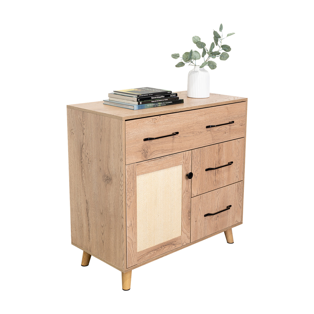 Cajonera Natura Moderna Madera 90x87cm con 3 Cajones - Cajoneras y Comodas | Bylmo