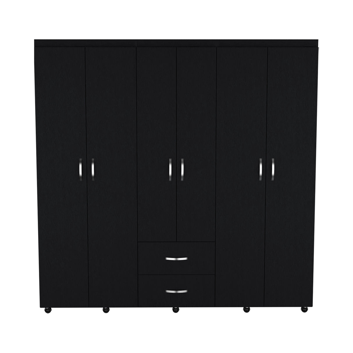 Closet Bariloche Wengue 200x200cm con Dos Cajones y Seis Puertas - CLOSETS | Bylmo