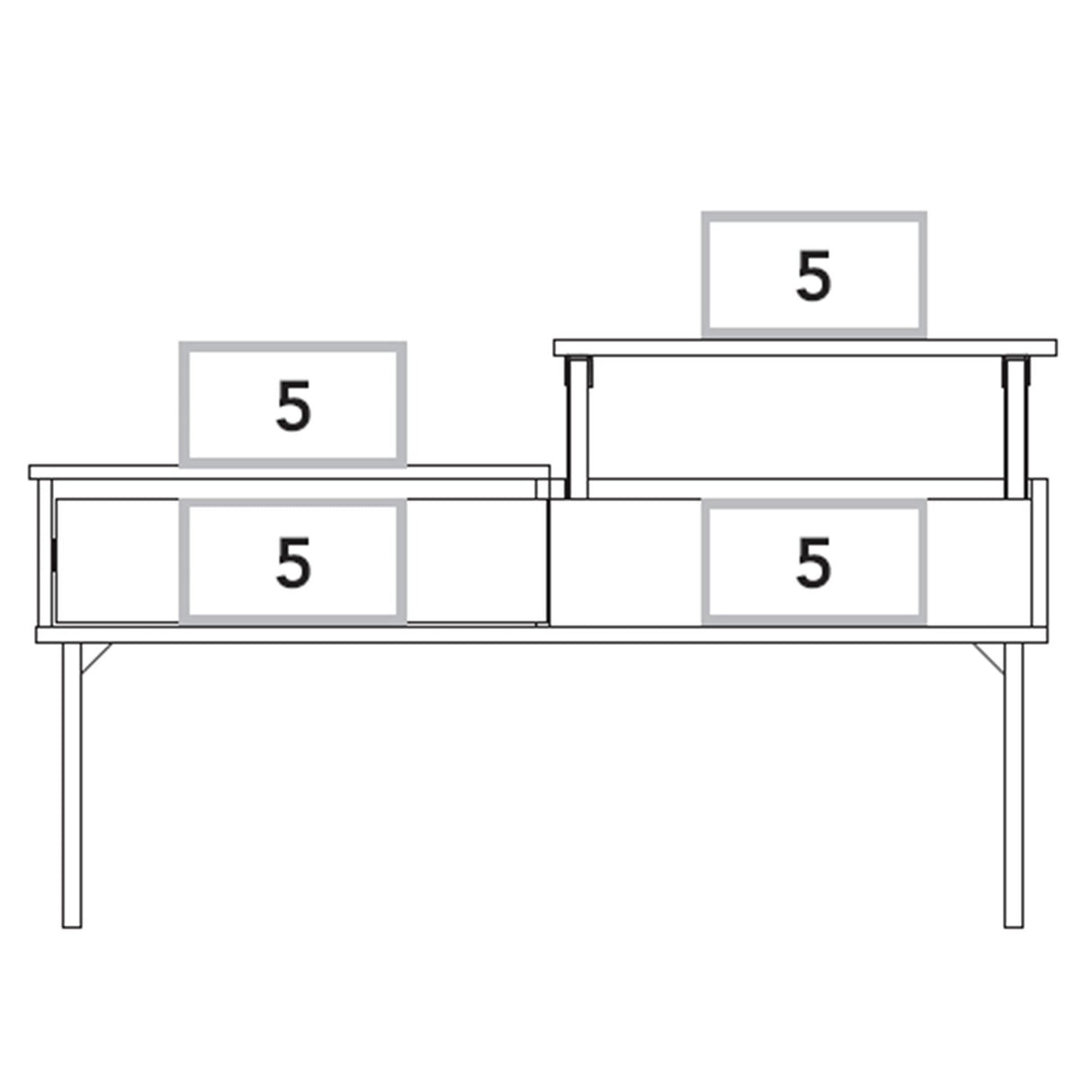 Mesa de Centro Extensible Funcentral Ceniza Wengue 101.5x45.7cm con Un Cajón - Mesas de Centro | Bylmo