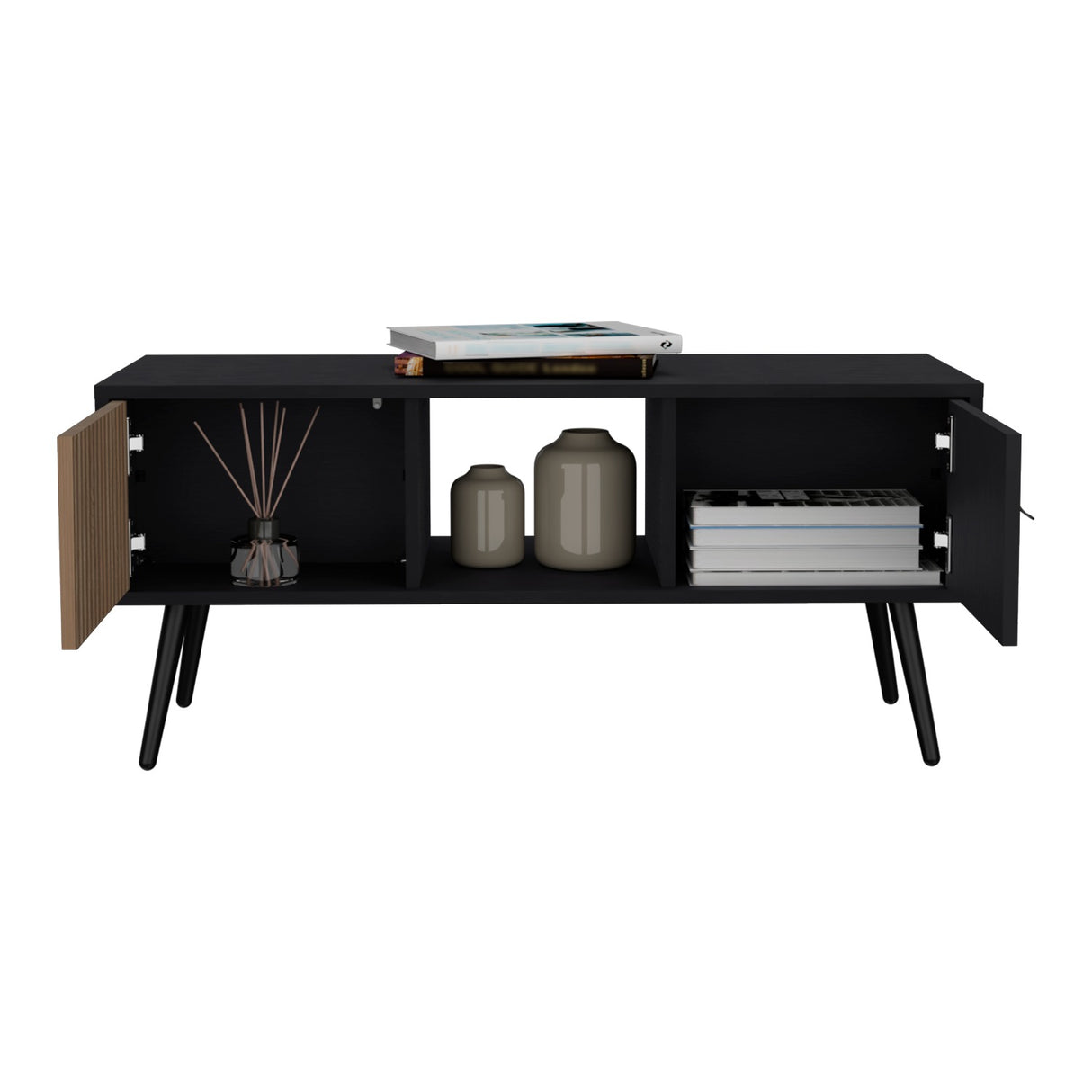 Mesa de Centro Funes Eco Wengue 120x45cm con Dos Cajones - Mesas de Centro | Bylmo