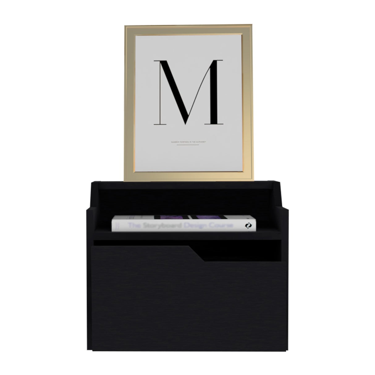 Mesa de Noche Busan 40x33cm Wengue Flotante con Un Cajón - Mesas de Noche | Bylmo